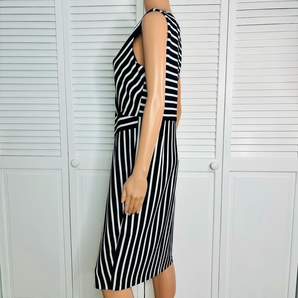 2/$100 JOSEPH RIBKOFF Blue Sleeveless Mock-Wrap Dress Size 14 - Picture 6 of 12